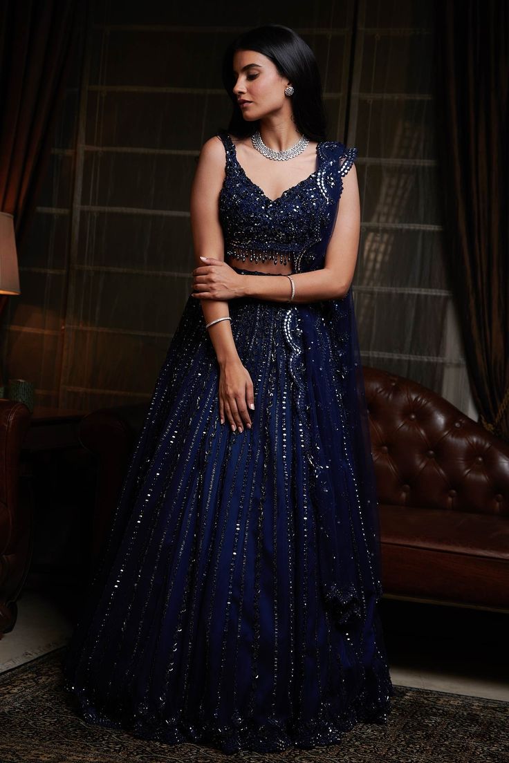 Navy Blue Lehenga